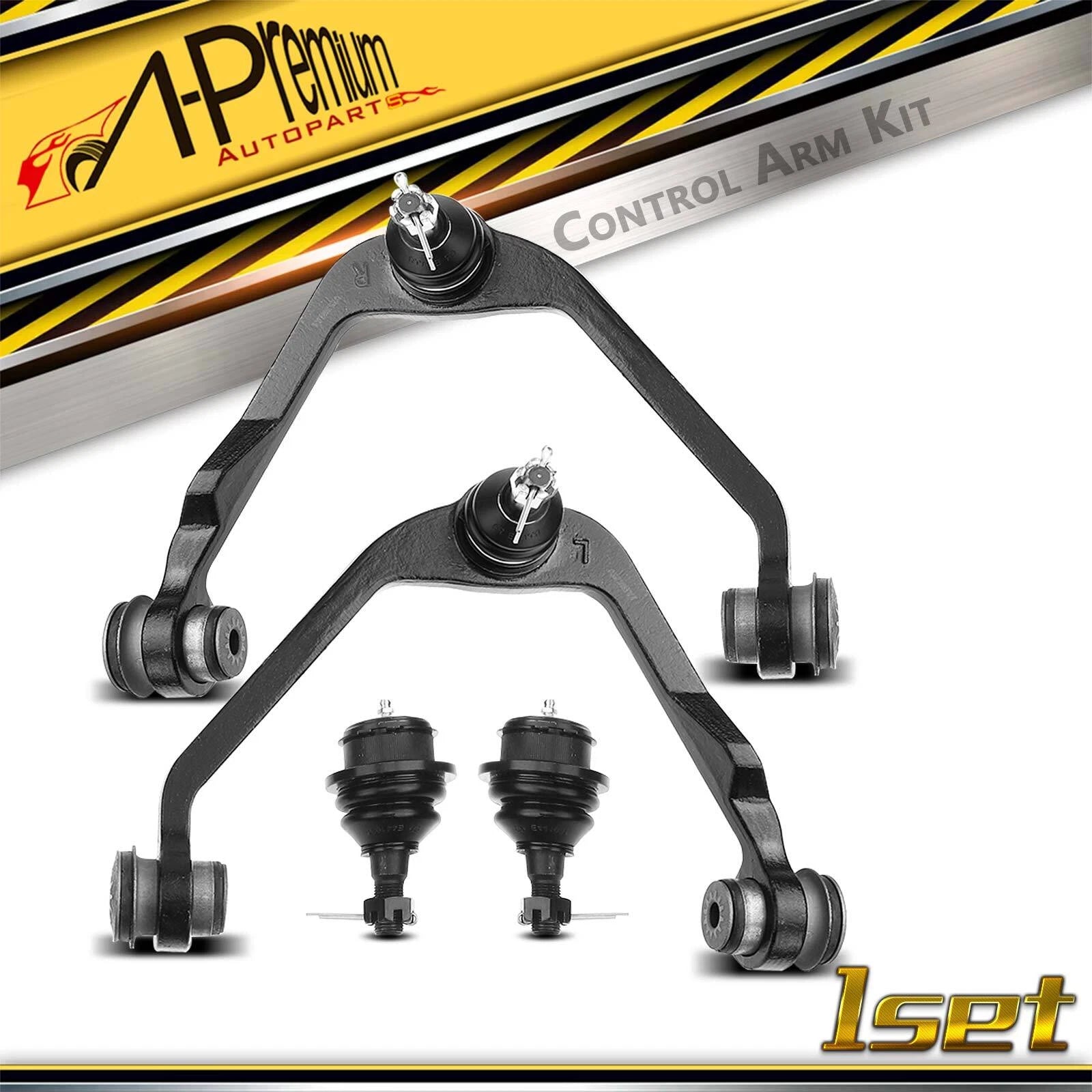 Set of 4 Front Upper Control Arms & Ball Joints for Ford F-150 F-250 (1997–2003)
