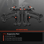 Set of 6 Control Arms & Sway Bar Links for Cadillac Chevy Silverado 1500