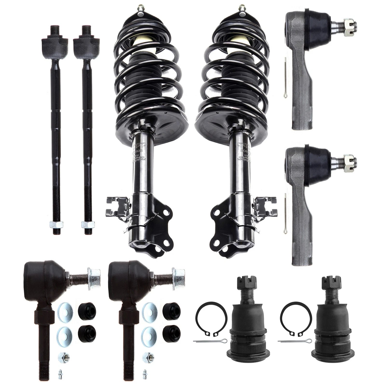 10pc Front Strut Ball Joint Tie Rod Set for Nissan Sentra (2002–2006)