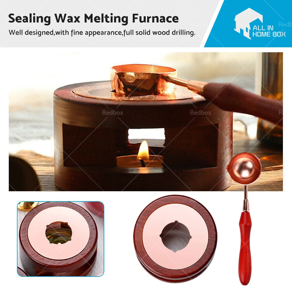 Sealing Wax Furnace Kit with Melting Spoon and Stamp Tool