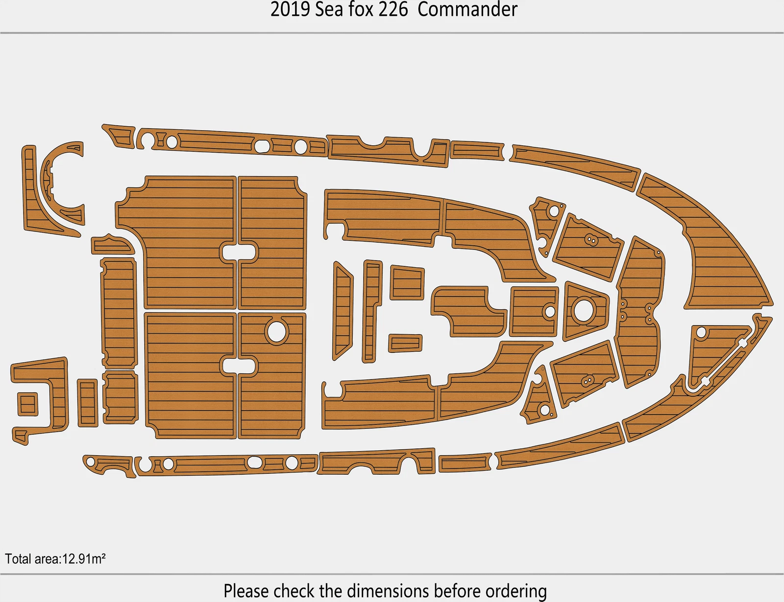 EVA Pad Foam Teak Deck Flooring for Sea Fox 226 Commander (2019)