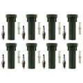 Set of 8 Bosch Platinum Spark Plugs & NGK Coil Boots for Dodge Durango (2008)