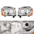Set of 2 Chrome Headlights for Jeep Grand Cherokee (2008-2010)