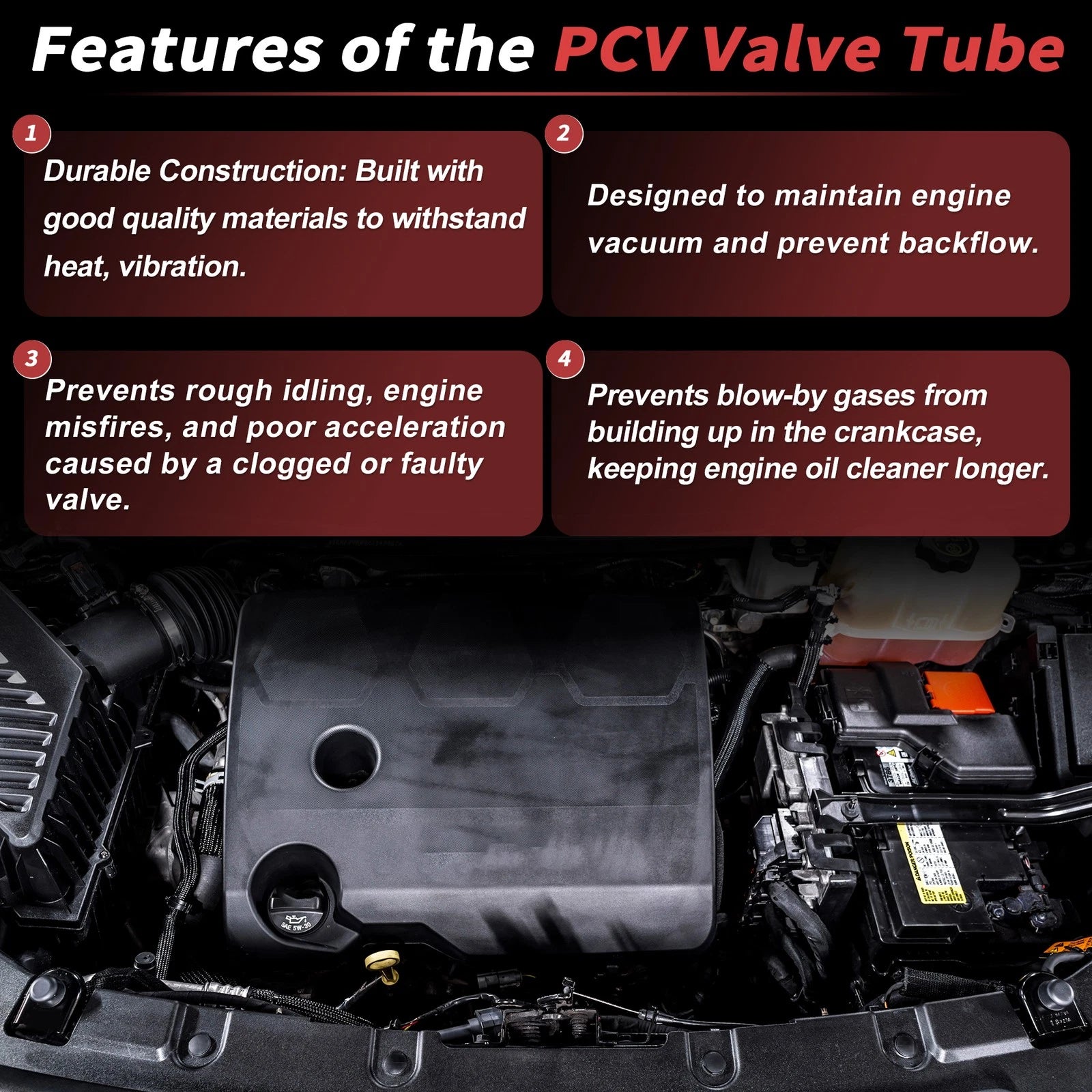 PCV Valve Tube Fitting Kit for Chevy Traverse 3.6L (2012–2017) No. 12648138/12681693