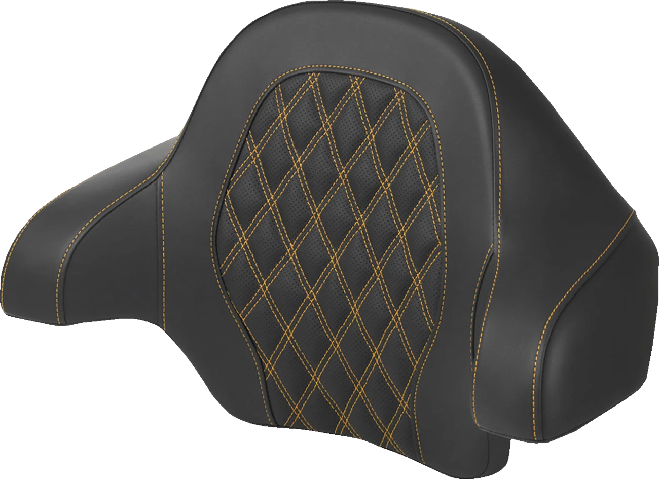 SADDLEMEN Tour-Pak Backrest Pad for Harley FL (2014–2024) - Lattice Gold Stitch