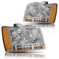 LED DRL Turn Signal Headlight for Tahoe Suburban (2007–2014) - Chrome