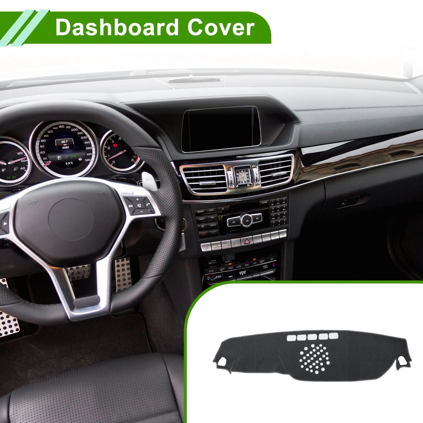 Dashboard Cover for Mercedes-Benz E-Class (2017–2021) Polyester Gray