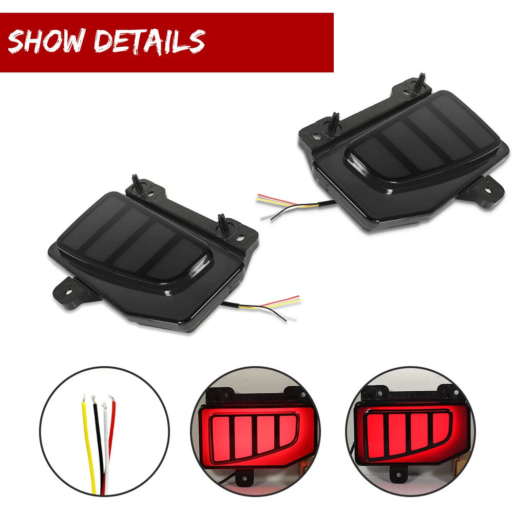 2X Smoke LED Tail Brake Lights for Jeep Gladiator (2019–Present)