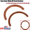2X Rubber Rear Main Seals for Pontiac V-8 301 326 350 389 400 (1959–1981)
