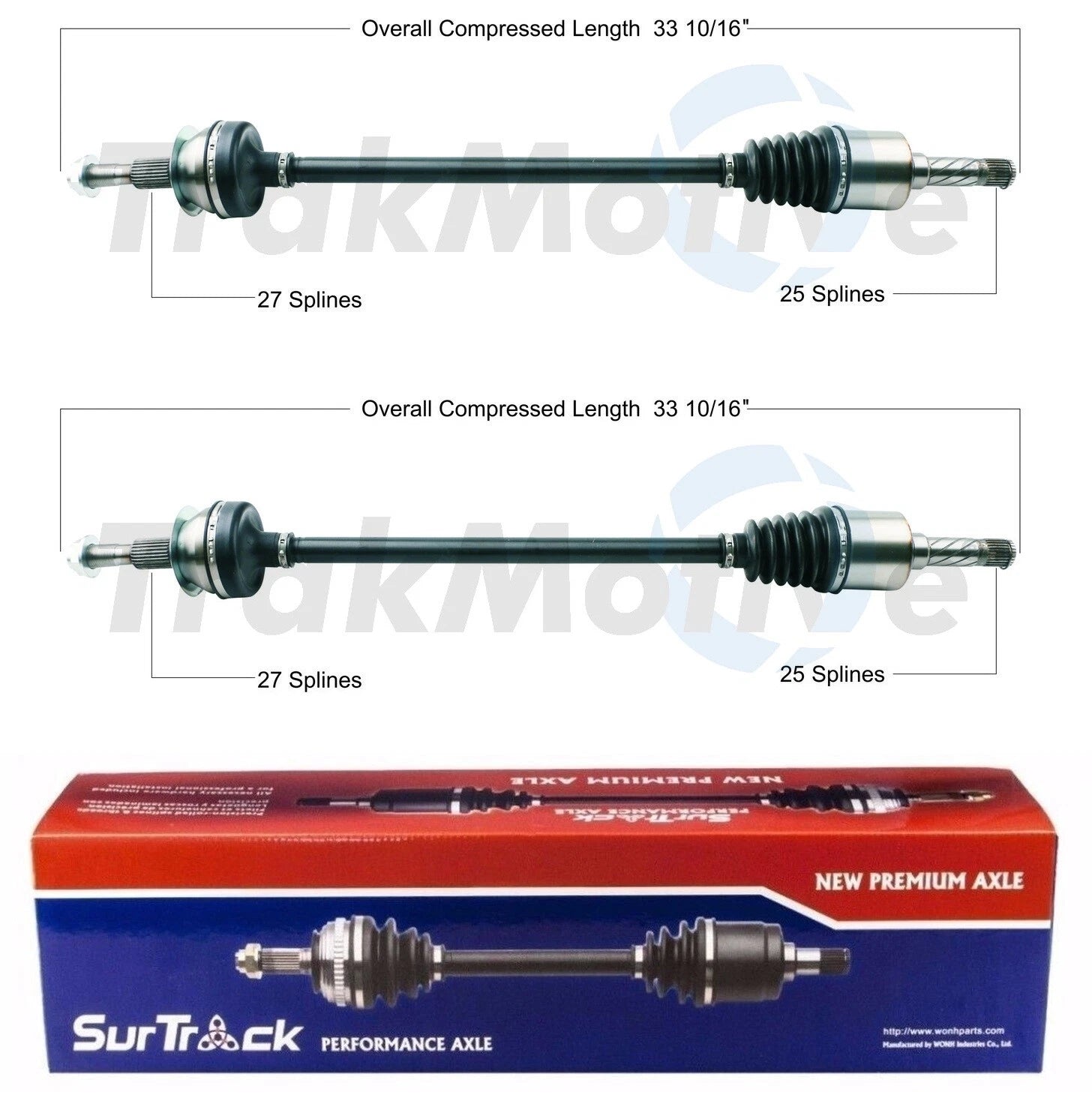Set of 2 Rear AAR CV Axle Shafts for Ford Edge (2015–2023)