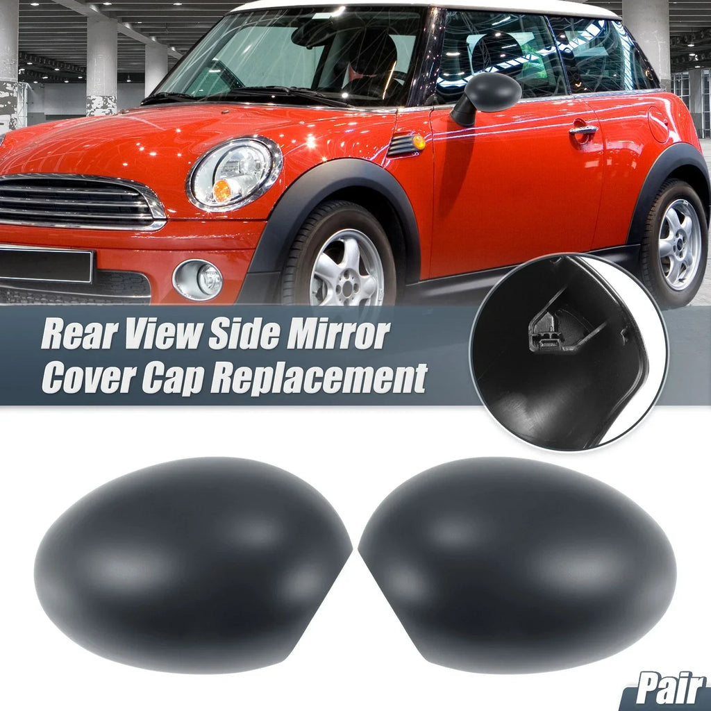 Pair Rearview Mirror Cover Cap Gray for BMW Mini Clubman R55 R57 R56