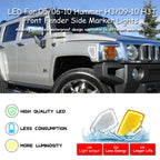 Set of 2 Clear LED Front Fender Side Marker Lights for Hummer H3/H3T (2005–2010)