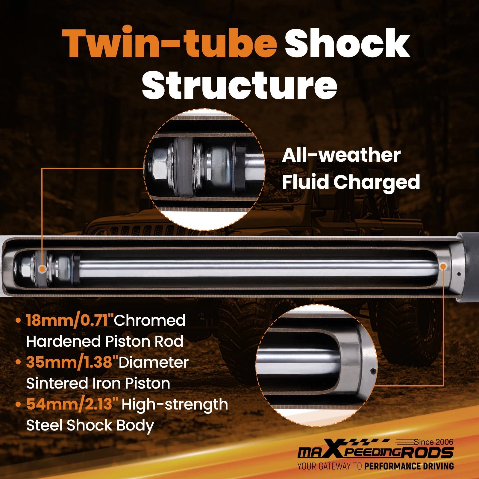 Steering Stabilizer with Mounting Brackets for Jeep CJ 8 Scrambler 4WD (1981–1985)