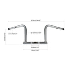 12" Chrome Rise Handlebar for Harley Dyna FXDB, Fat Bob FXDF (2006-2017)