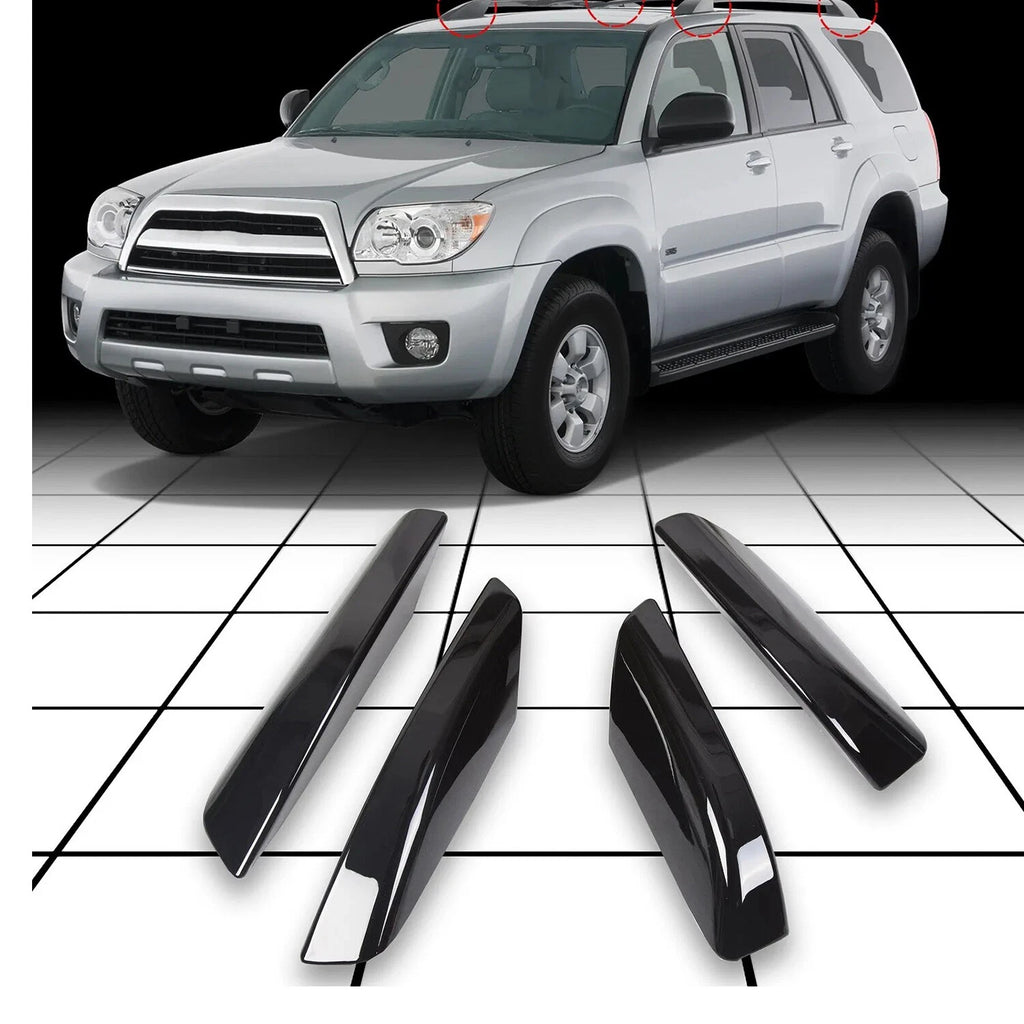 4X Black Roof Rails Rack End Cover Cap for Toyota 4Runner (2003–2009)