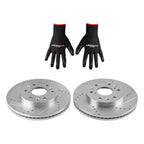 Front Drilled & Slotted Brake Rotor Set for GMC Yukon XL/Chevrolet Suburban (2015–2020)