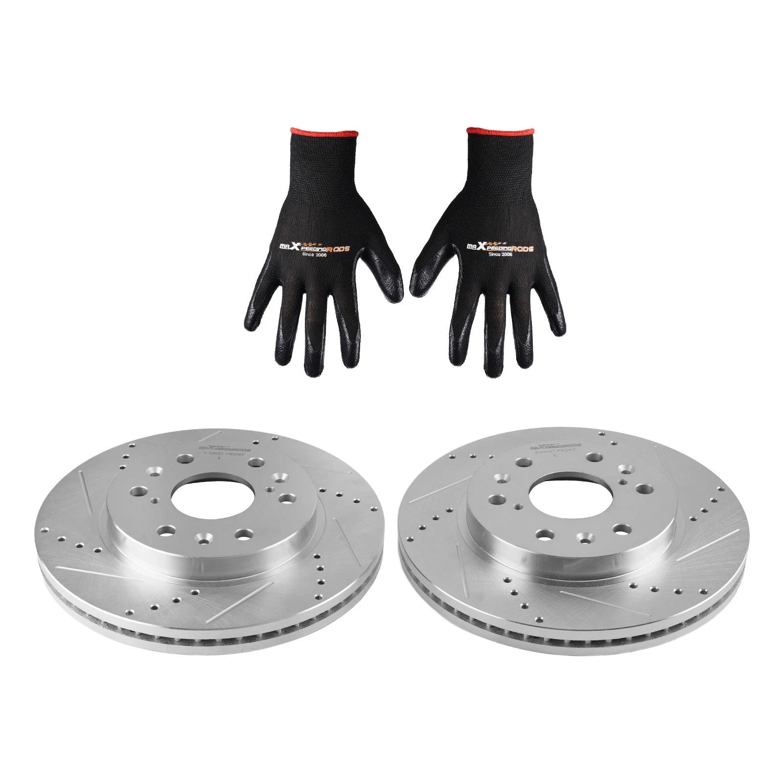 Front Drilled & Slotted Brake Rotor Set for GMC Yukon XL/Chevrolet Suburban (2015–2020)