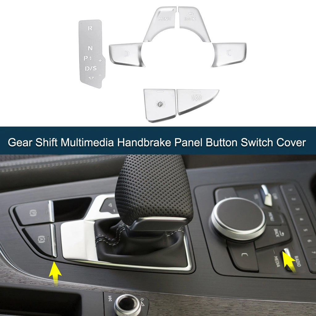 Set of 1 Gear Shift Handbrake Button Switch Cover for Audi A4 B9 A5 (2016–2023)