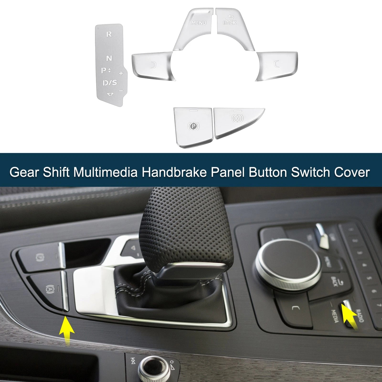 Set of 1 Gear Shift Handbrake Button Switch Cover for Audi A4 B9 A5 (2016–2023)