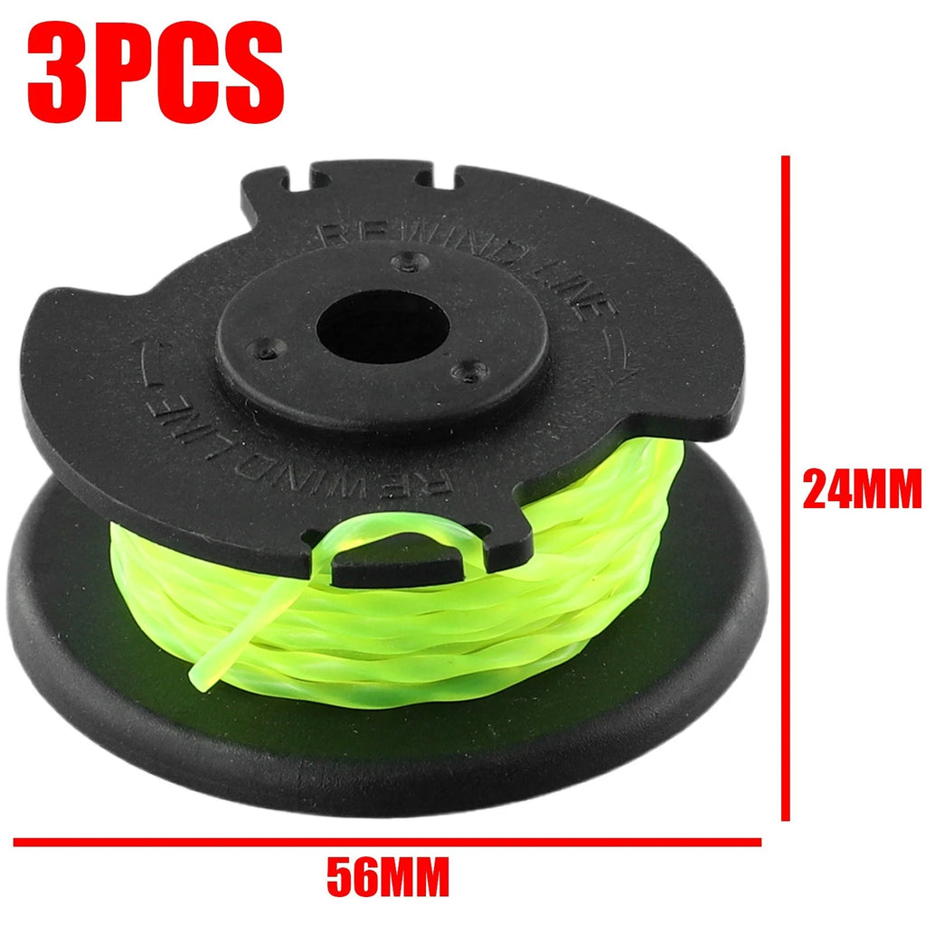 Spool Line Replacement for Garden Power Tool (Black + Fluorescent Green)