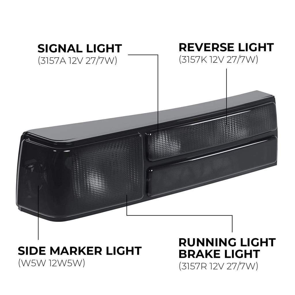 Smoked Tail Lights for Ford Mustang (1987–1993) w/Bulbs DOT/SAE