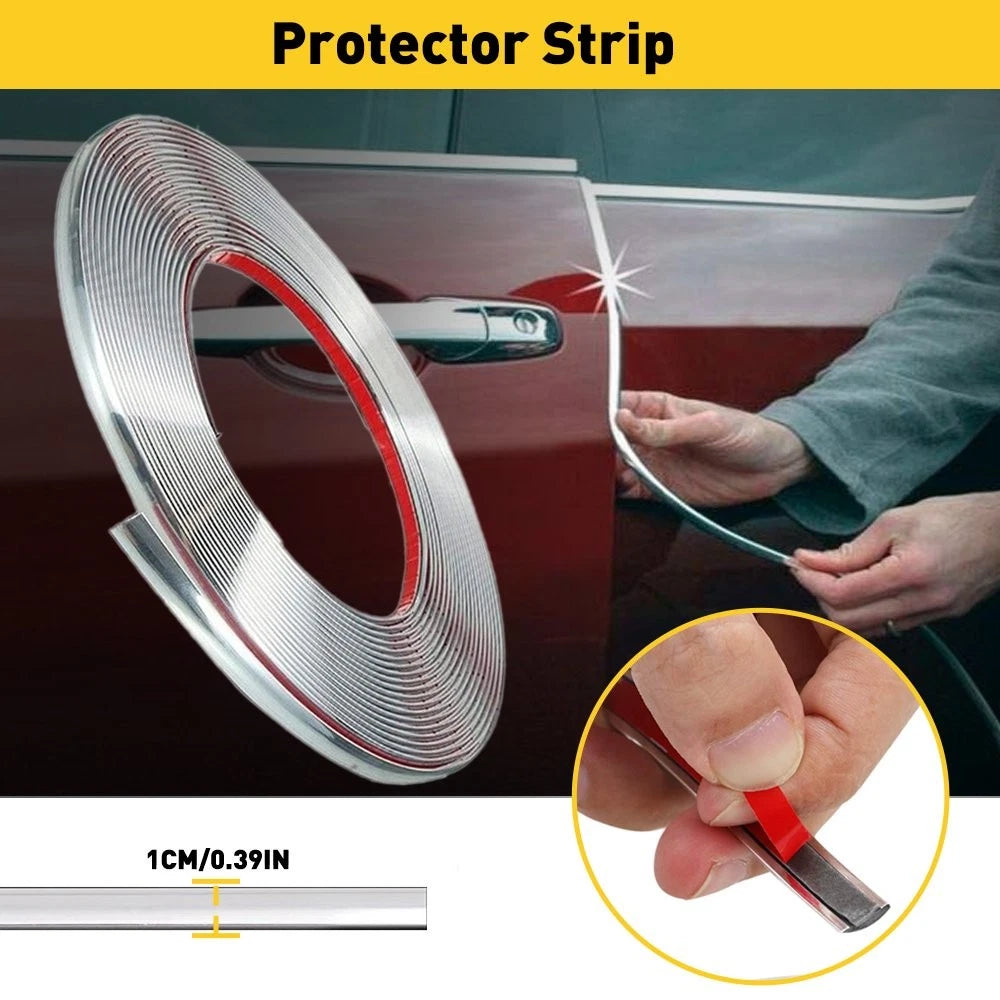 Chrome Trim Molding Strip for Car Door Window Bumper Protector (0.47")