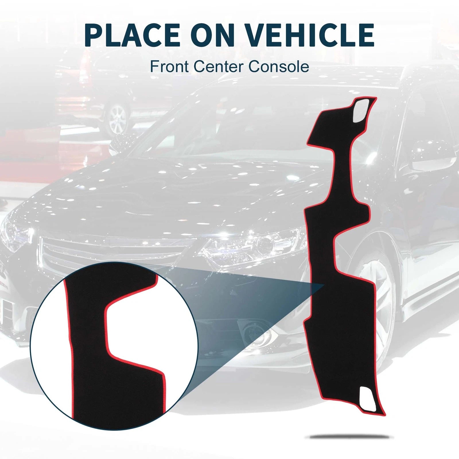 Dashboard Dash Cover Mat for Honda Accord (2024) Black Red