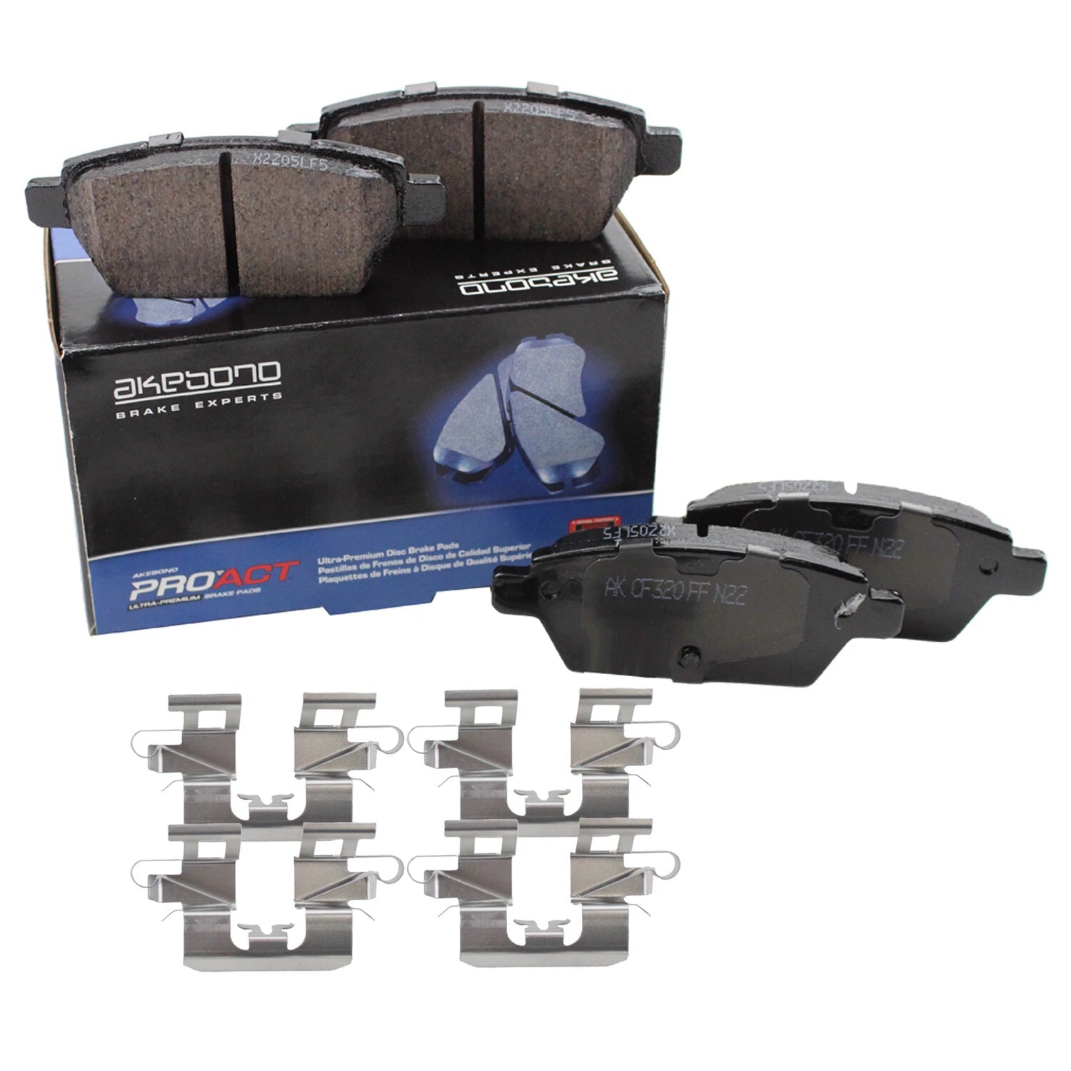 Set of 4 Akebono ProACT Rear Disc Brake Pads for Mazda 6 (2010–2013)
