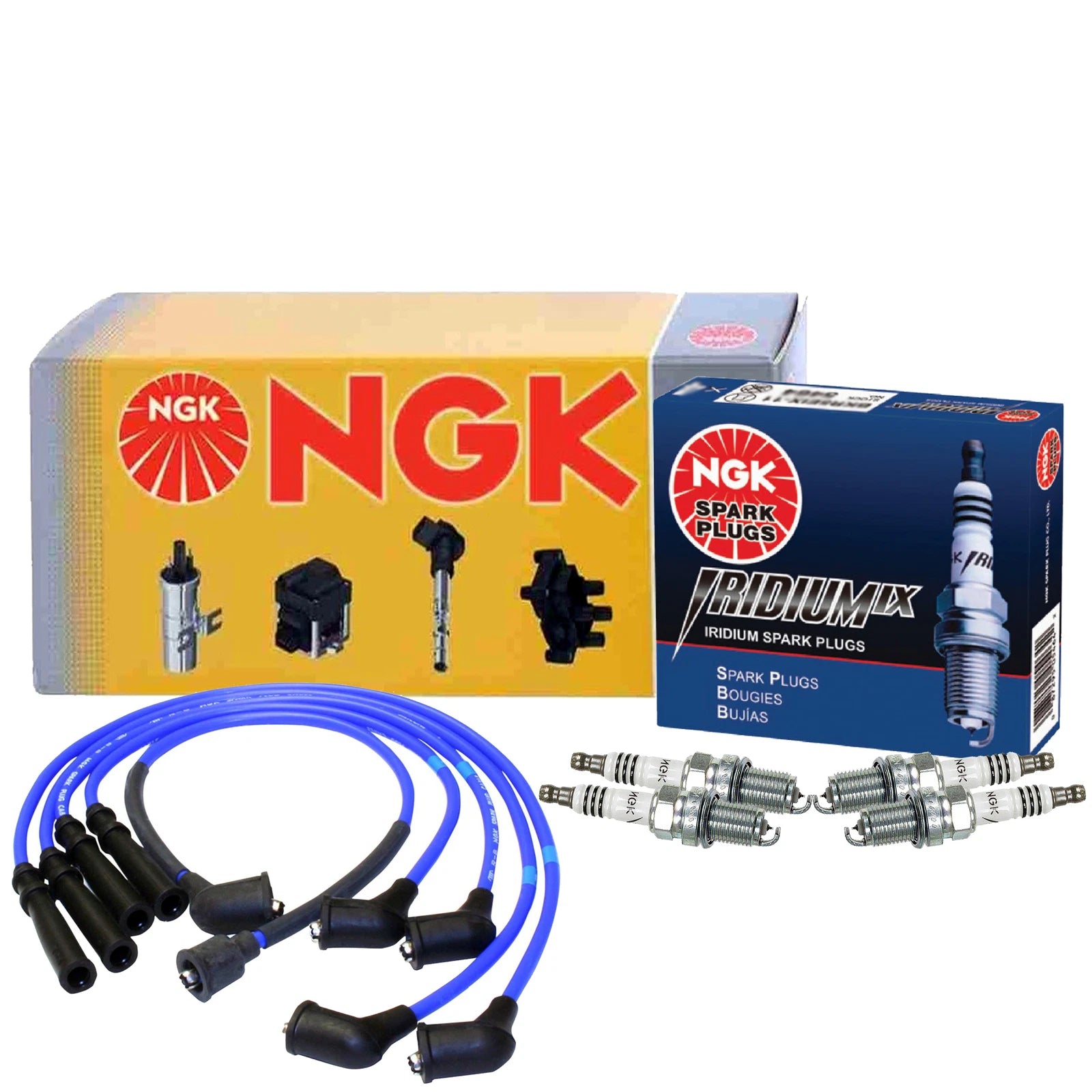 Set of 4 NGK Iridium IX Platinum Spark Plugs for Mazda MX-3, Protege (1992–1998)