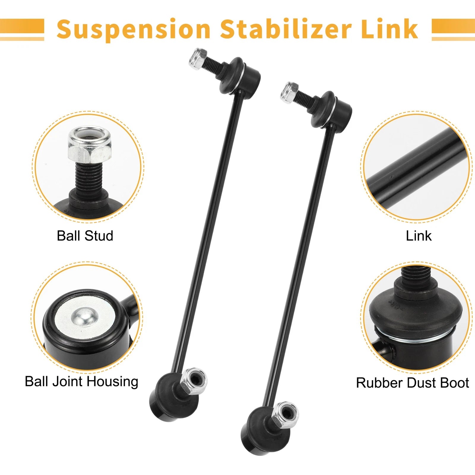 2pcs Front Sway Bar Link for Volkswagen Tiguan (2009–2012) No. 1K0411315K