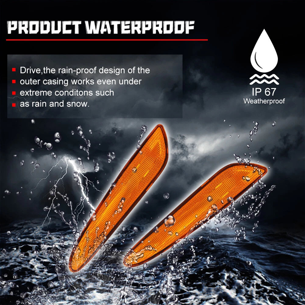 Amber Front Fender Side Marker Light Covers for Mercedes W211 E-Class