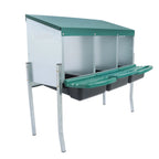 3 Hole Chicken Nesting Box with Metal Legs for Chickens (Roll Away)