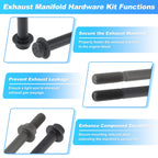 12pcs Exhaust Manifold Bolts Studs for Dodge Ram (2003–2019) 3944593/3944655