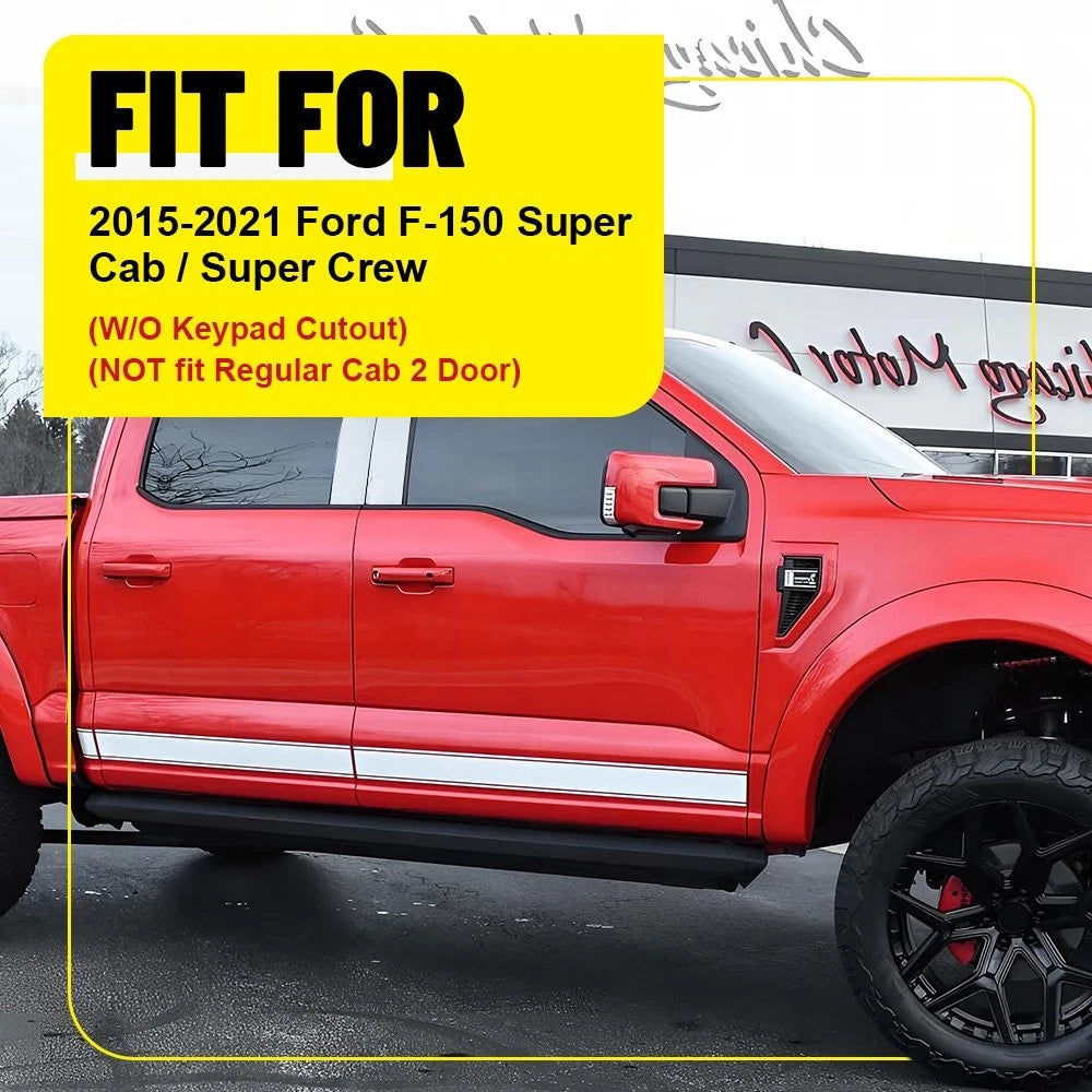 Window Pillar Covers for Ford F-150 (2015–2021) SuperCab SuperCrew Chrome 4-40X
