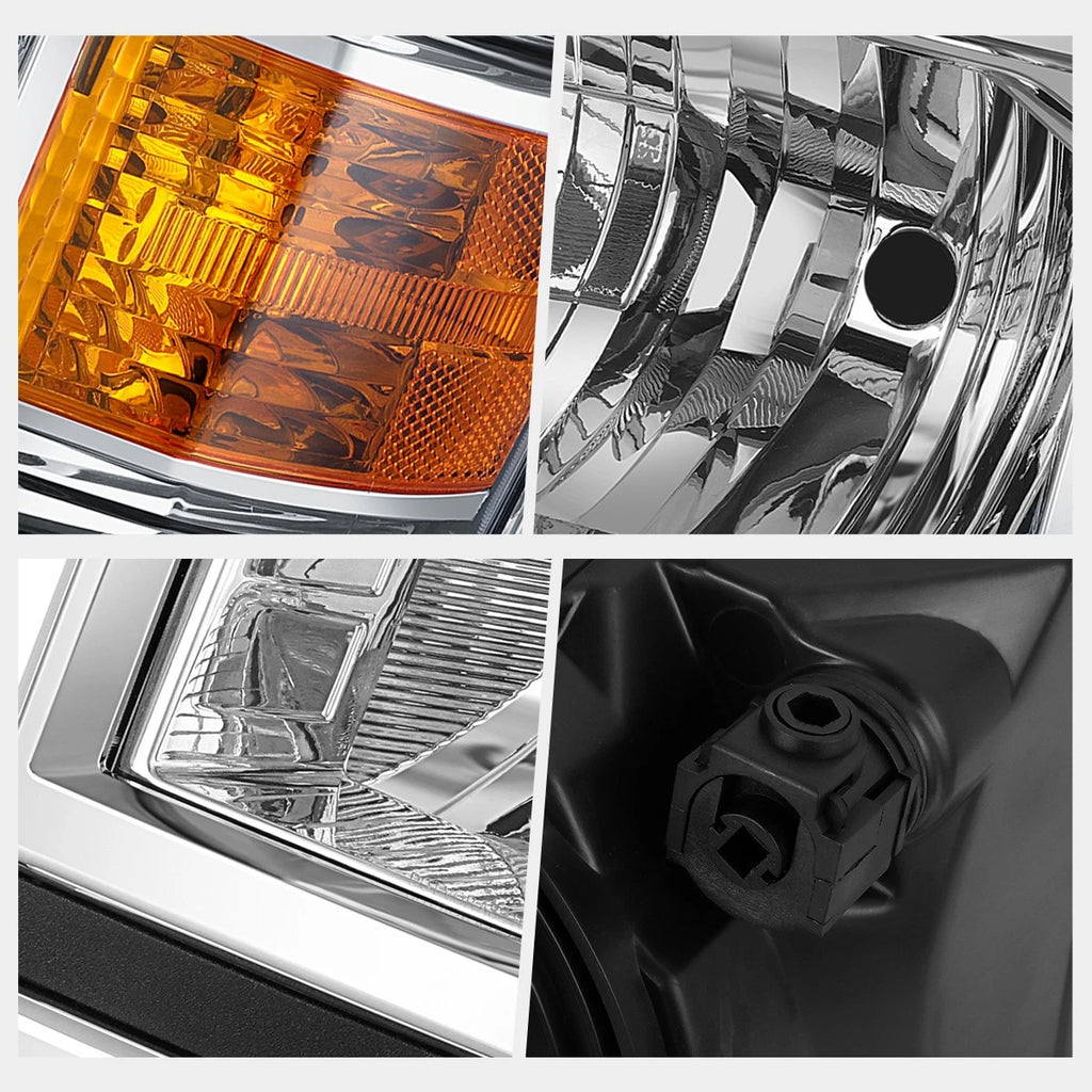 Factory Style Amber Corner Headlights for Chevy Silverado 1500 (2014–2015) Chrome