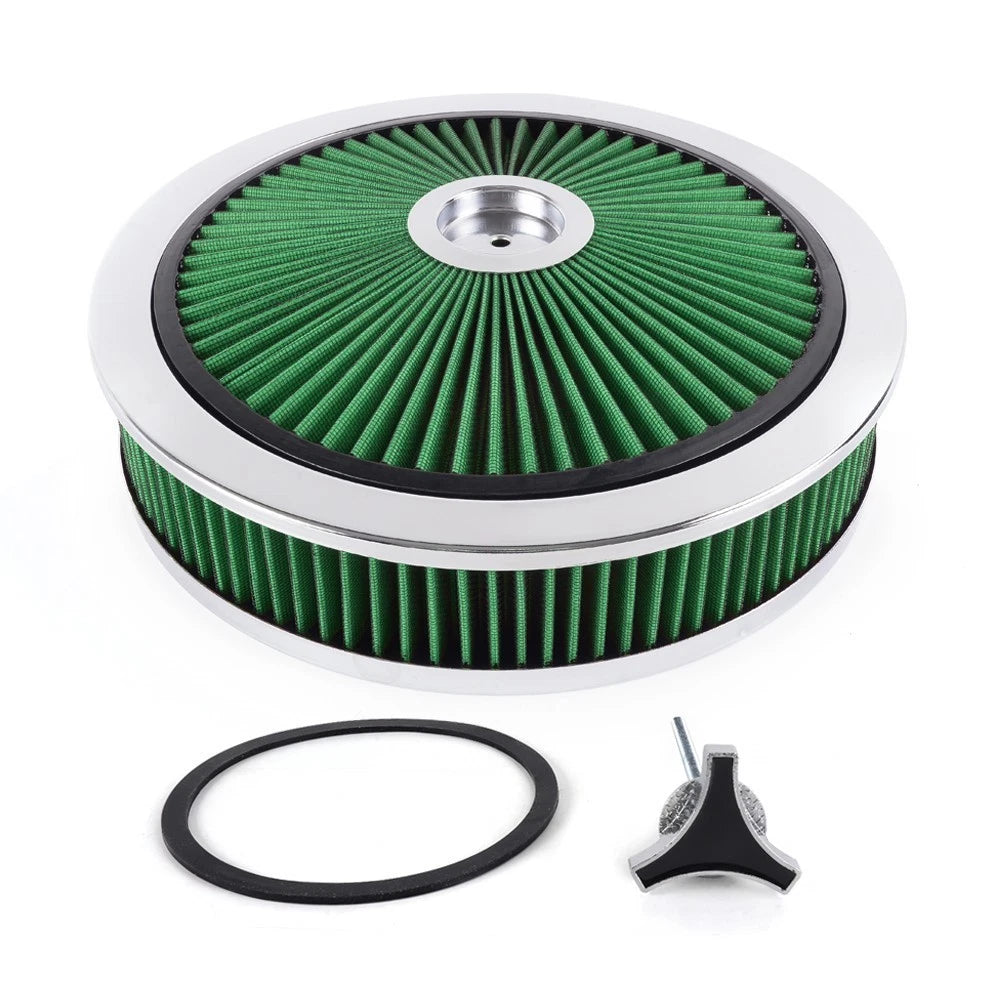 High Flow Air Cleaner with Chrome Lid for SBC BBC (14"x3")