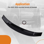 Trunk Lip Spoiler for Hyundai Sonata (2020–2025) Glossy Black Duckbill
