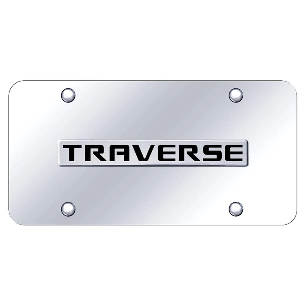 Chrome Name on Chrome License Plate - Officially Licensed for Chevrolet Traverse