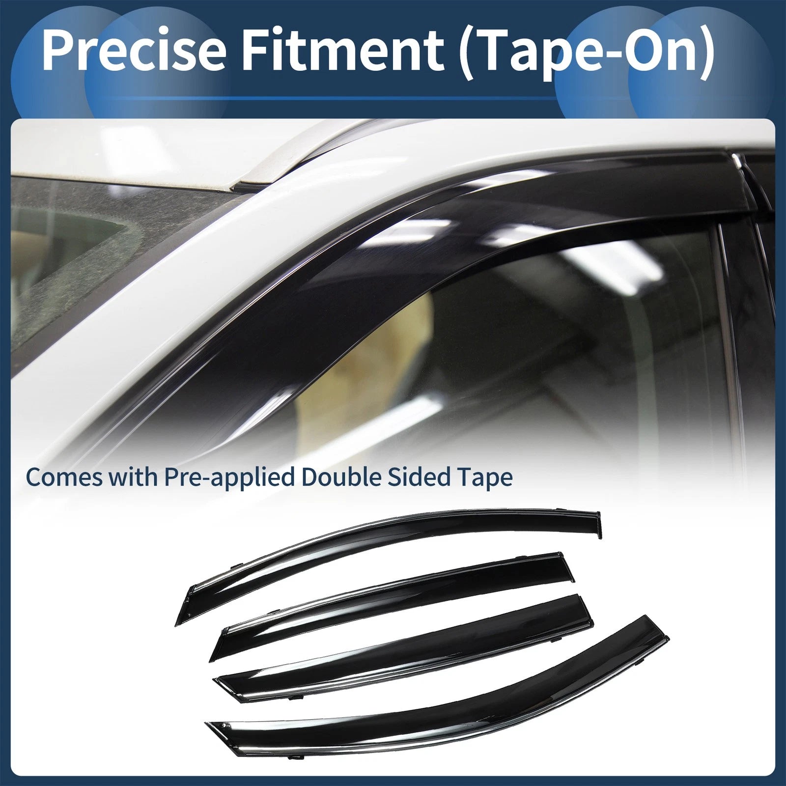 Set of 4 Window Deflectors for Honda Accord (2018) - Black Vent Visors