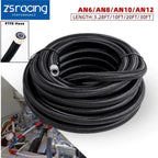 Fuel Line Hose AN6 AN8 AN10 AN12 Nylon E85 PTFE Pipe 10FT 20FT 30FT