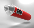 HMF Performance Slip Exhaust for Honda TRX450R (2004–2009) - Round Red, Polished Cap