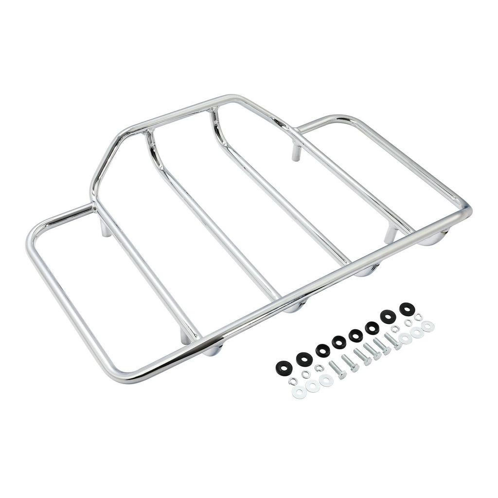 Chrome/Black Trunk Top Luggage Rack for Harley Touring (1984–2024)