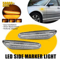 Clear Lens Amber Dynamic Side Marker Signal Light for BMW E46 E60 E90 X3 X1
