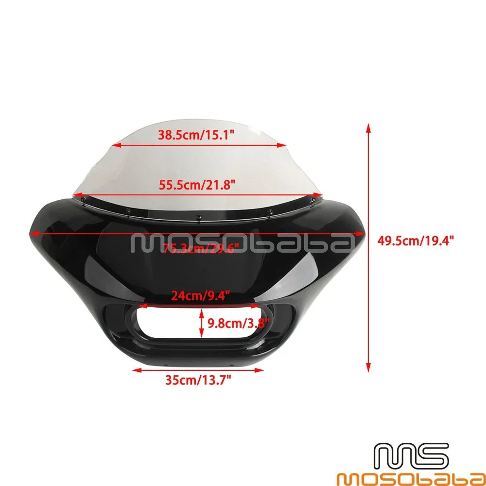 ABS Club Style Front Headlight Fairing Windshield for Softail Fat Bob (2018-2023)