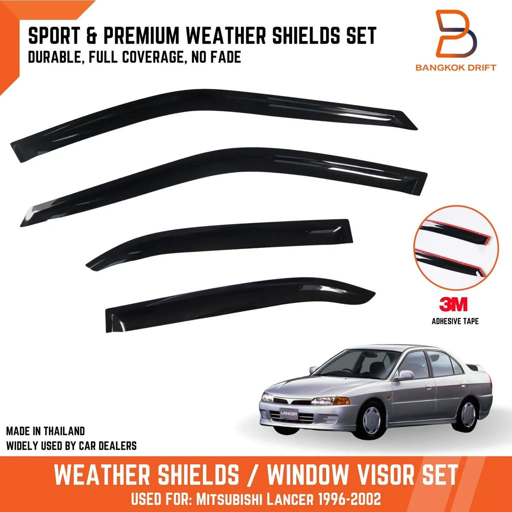 Weathershields Window Visors Rain Guards for Mitsubishi Lancer CE (96-03)