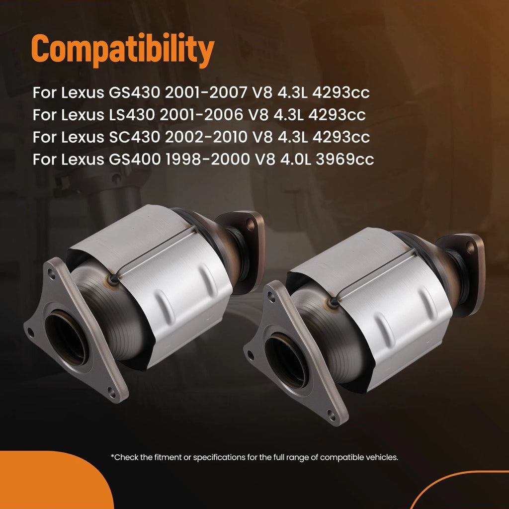 2X Catalytic Converter for Lexus LS430 (2001–2006) & SC430 (2002–2010) 4.3L