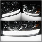 LED DRL Smoked/Amber Turn Signal Headlight for Dodge Ram 1500 (2006–2009)