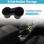 Center Console Cup Holder Organizer for Subaru Crosstrek (2024–2025) TPE Black
