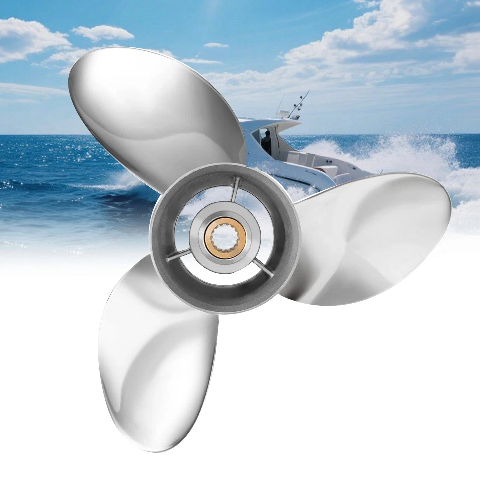Stainless Boat Propeller for Yamaha 150-250HP (15 Spline, RH)