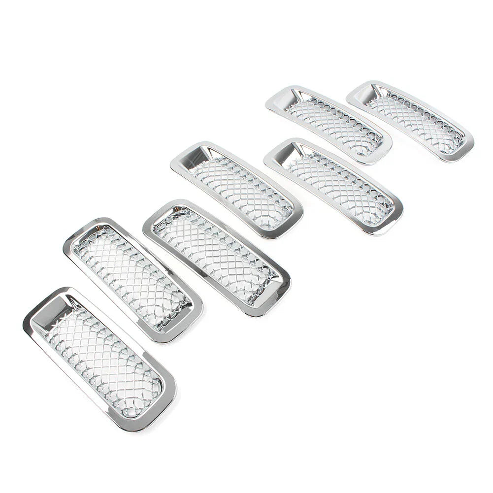 7 Pcs Chrome Front Mesh Grille Cover for Jeep Patriot (2011-2017)